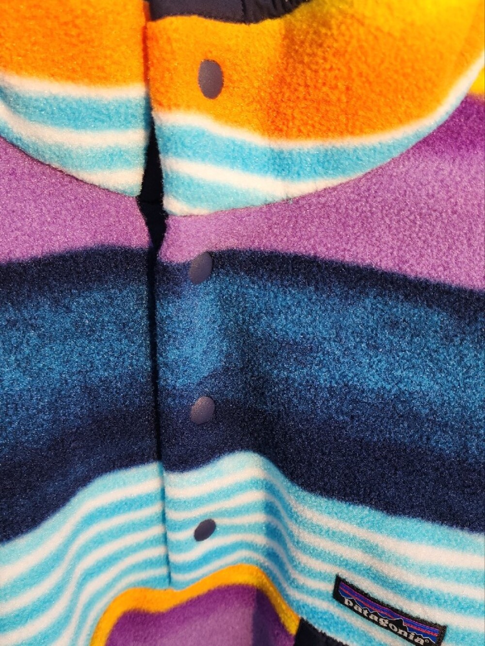 Patagonia Synchilla Men’s Zip-Up Fleece Jacket - Purple, Teal, Navy, Yellow L - Picture 3 of 12